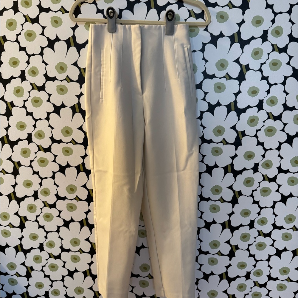 Zara Cream High-Waisted Trousers